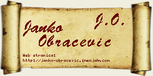 Janko Obračević vizit kartica